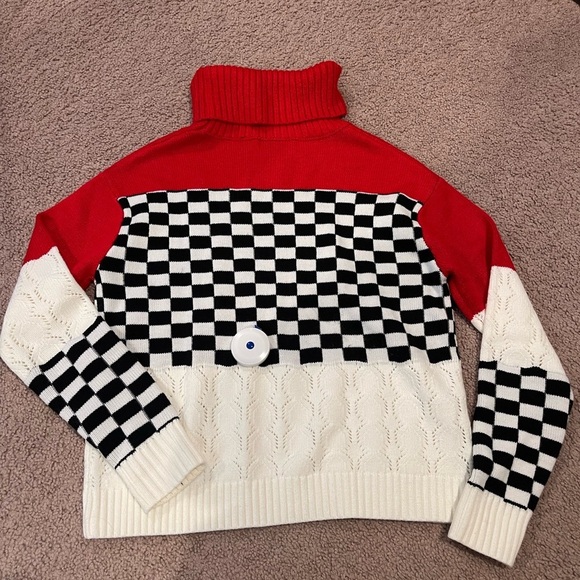 Women's SHEIN rolled turtle neck pointelle knit sweater - Picture 2 of 10